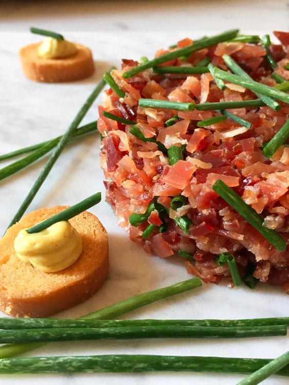 Speck Tartare with fresh chives, mustard and horseradish