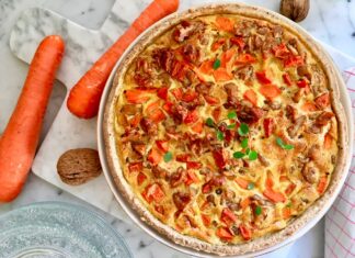 Savory pie with nuts and carrots recipe
